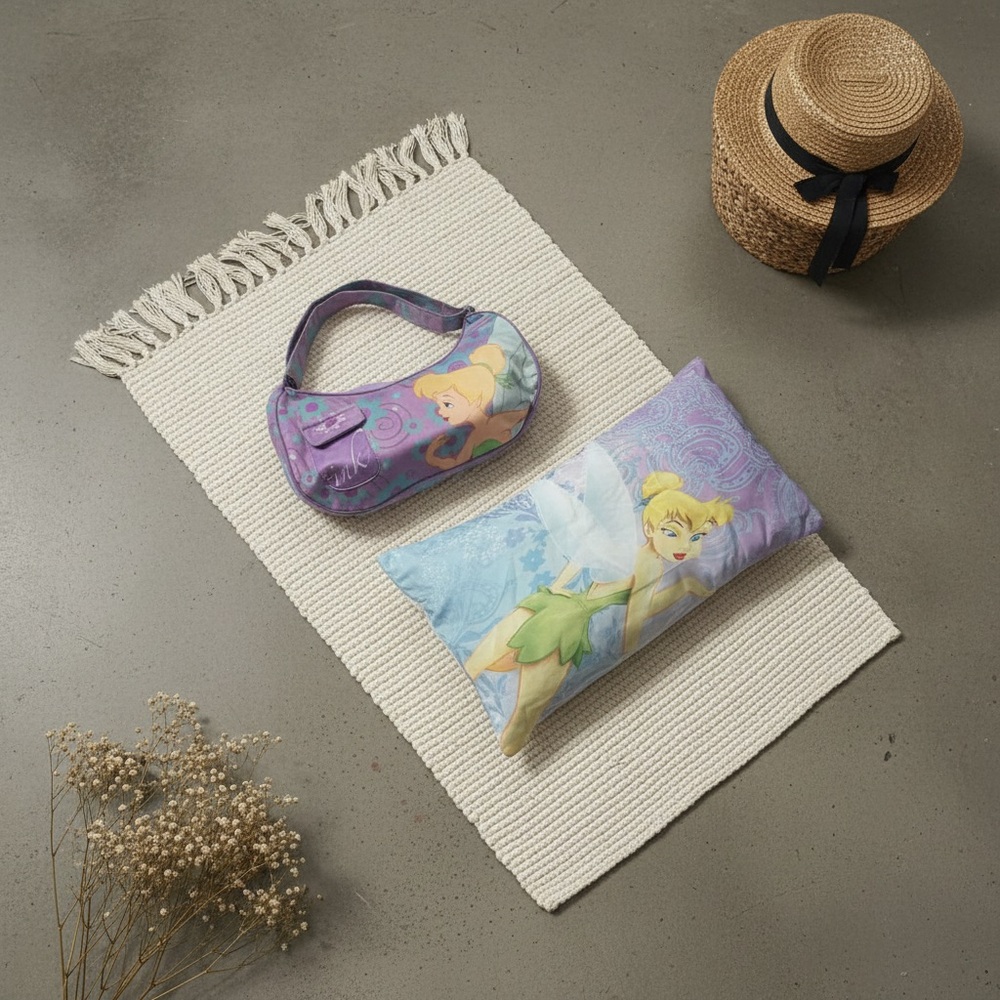 Disney Tinkerbell Fairy Kids Purple And Teal Sleeping Duffel Bag Sleepover